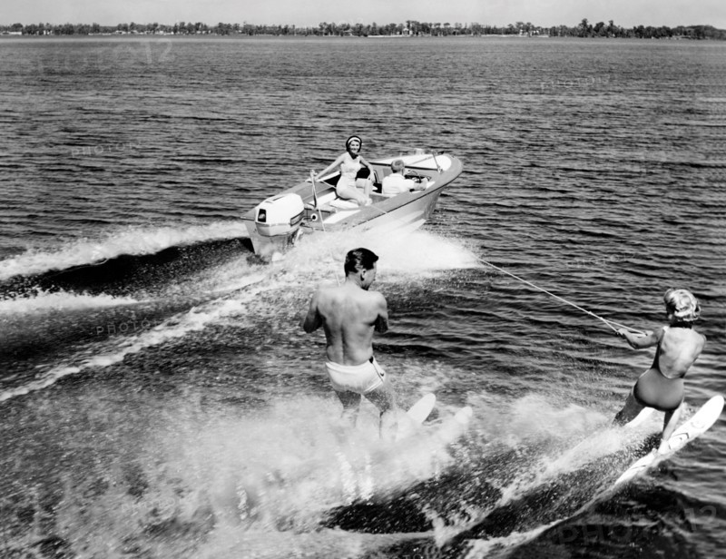 ski nautique, bahamas, 1963
