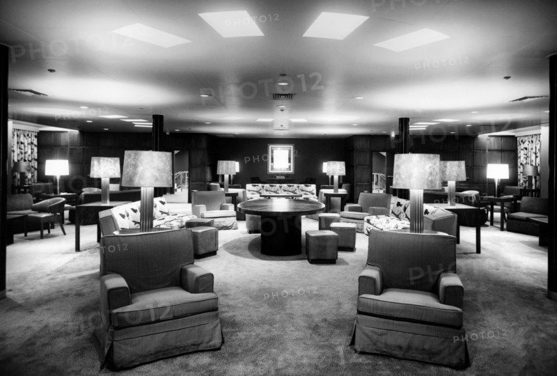 paquebot transatlantique indipendence, salon de première classe, 1960
