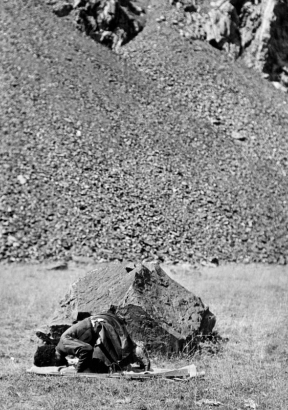 A Muslim hunter in prayer. 1930