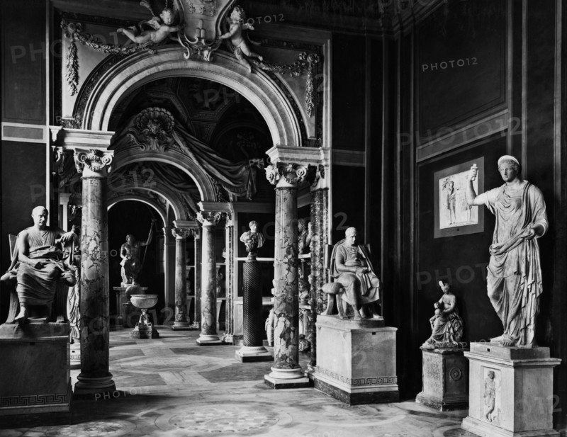 Gallery of statues. Vatican museums. 1959