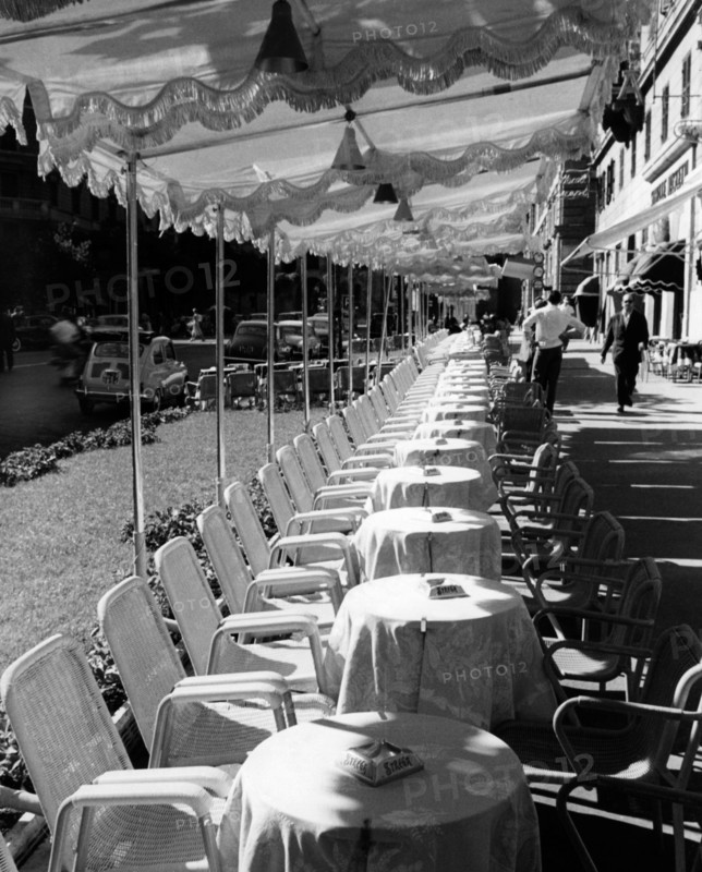 Italy. Rome. tables in Via Veneto. 1959