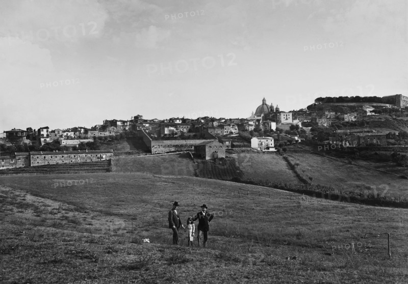 Italy. lazio. panorama of montefiascone. 1910