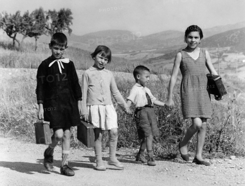 Schoolboy And Schoolgirl. Calabria. 1963