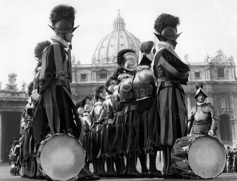 Swiss Guards. St Peter's Square. Rome. 1960