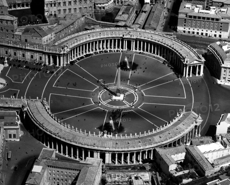 Rome. Aerial View Of Piazza San Pietro. 1957