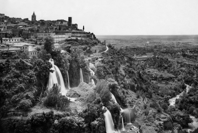 Italy. Lazio. View Of Tivoli With Waterfalls. 1957