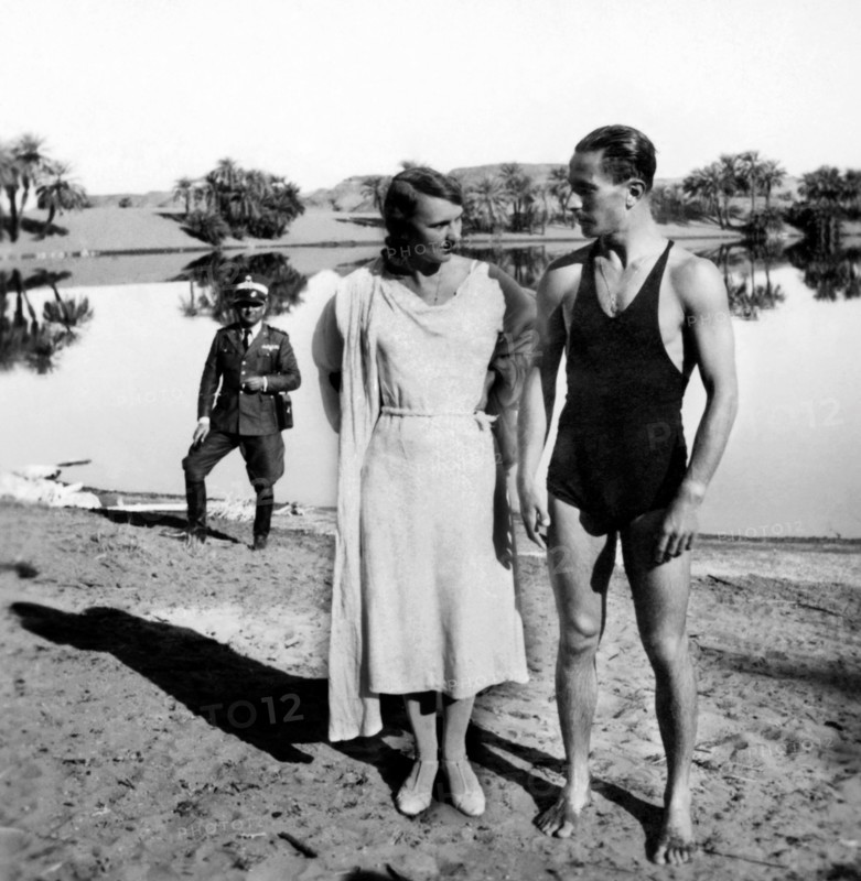 Africa. Libya. Posing In Front Of The Lake Oasis Of Kufra. 1935