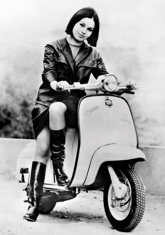 Young Woman On Lambretta 100. 1964