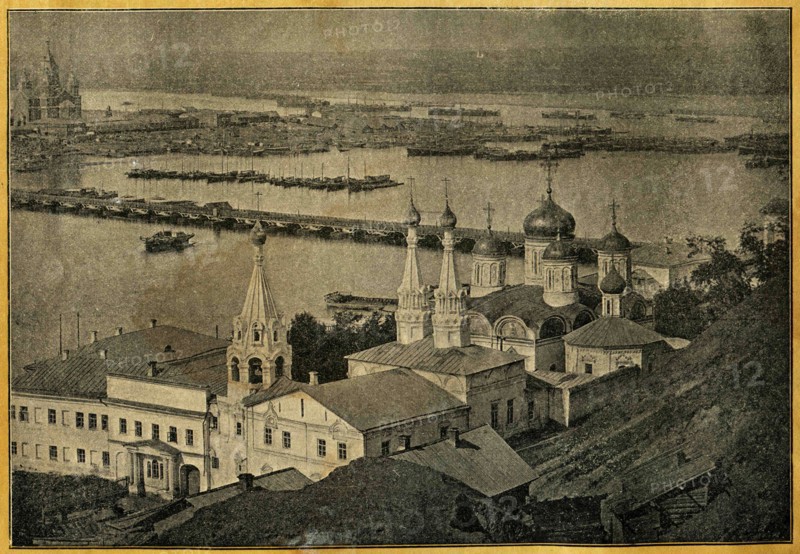 View of Strelka and the confluence of the Volga and Oka.