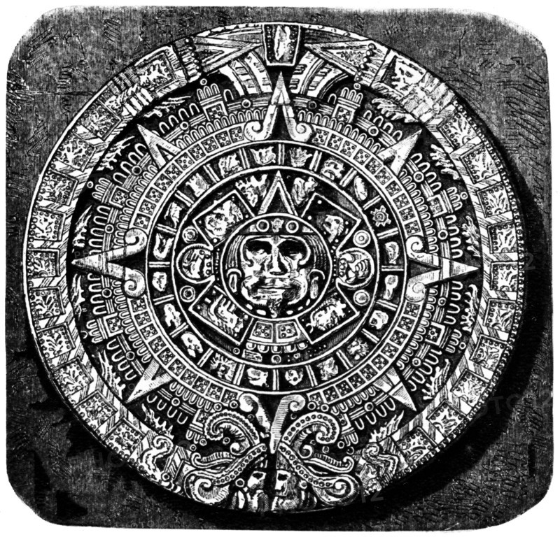 Aztec calendar stone.