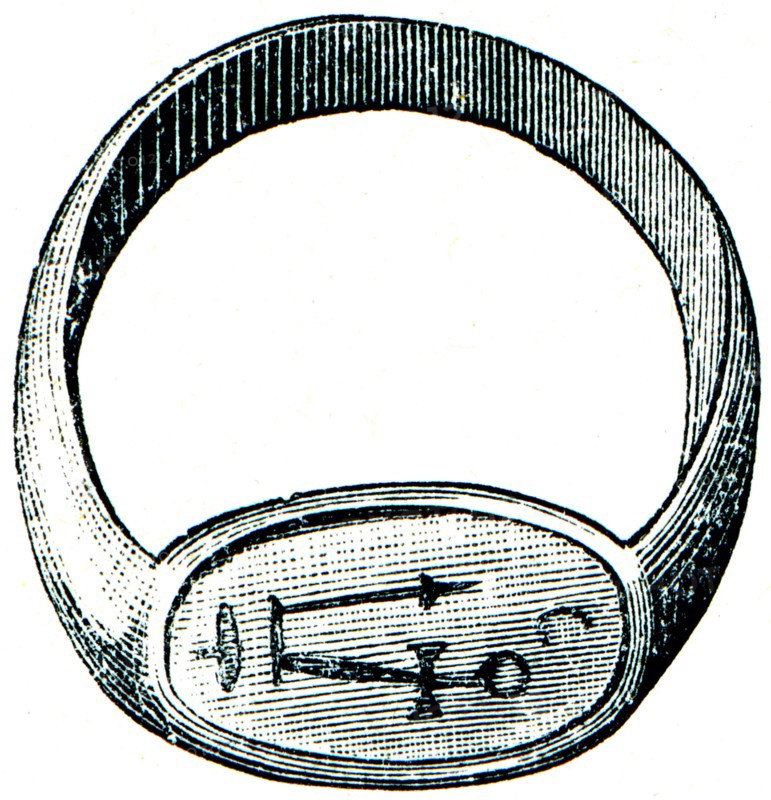 Egyptian glazed earthen ring.