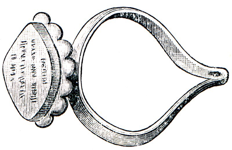 Hindu Brahmin gold ring with a seal.