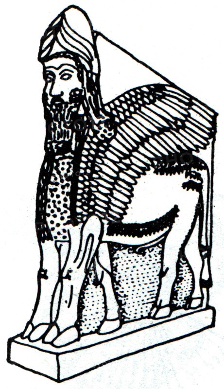The winged man-bull.