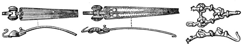 Bronze belt hooks.