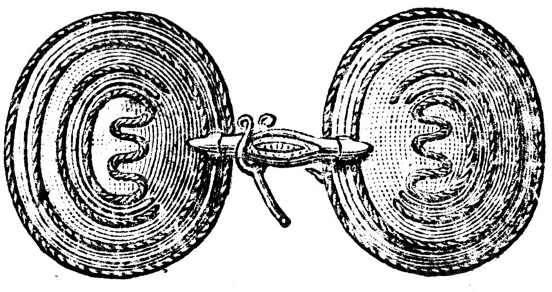 Bronze buckle.
