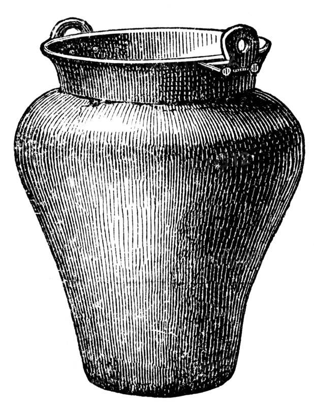 Bronze cauldron.