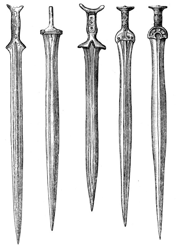 Bronze swords.