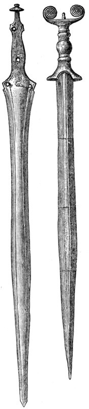 Bronze swords.