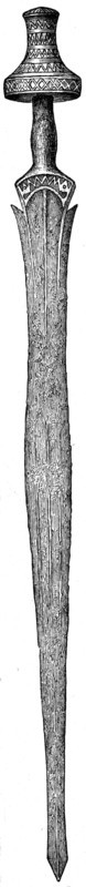 Iron sword with a handle of ivory.
