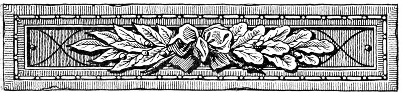 Book saver with ornaments made of oak and laurel leaves.