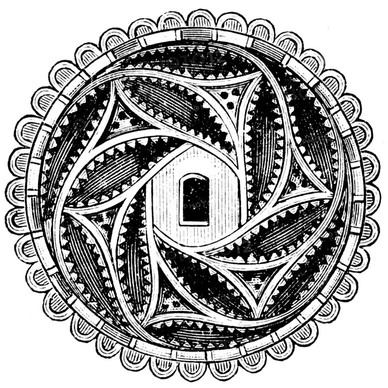 Gothic decorative cover on the keyhole.