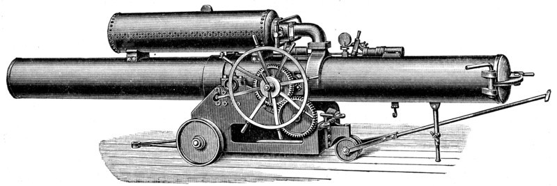 Schwarzkopf mine gun with an air tank.