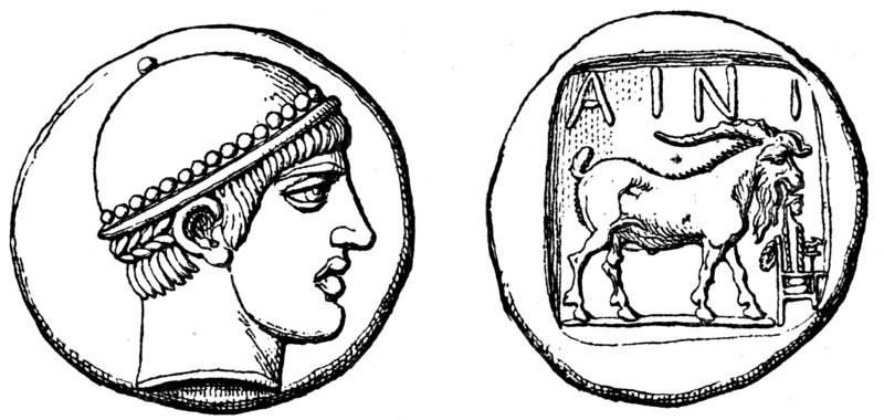 Head of Hermes, the Goat, Tetradrahmon of Enos in Thrace.