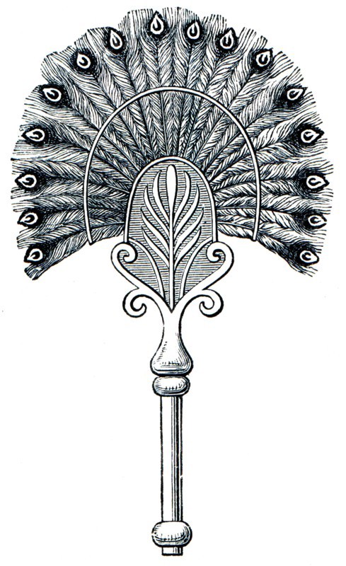 Fan made of feathers.