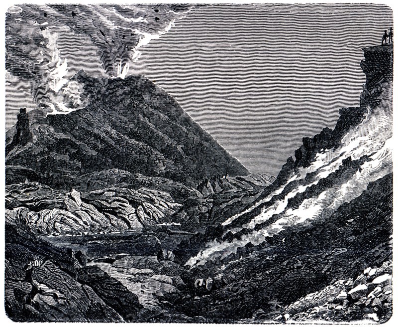 Interior view of the crater of Vesuvius.