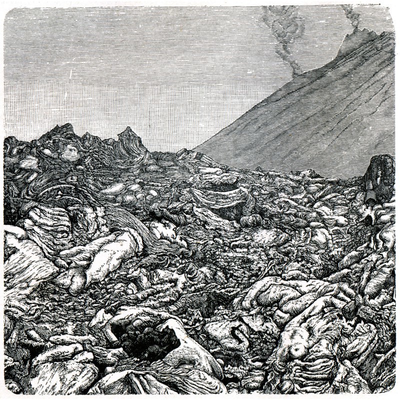 Twisted lava of Vesuvius.