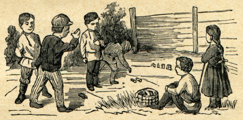 Babki, an old Russian national game of sports events such as skittles game.
