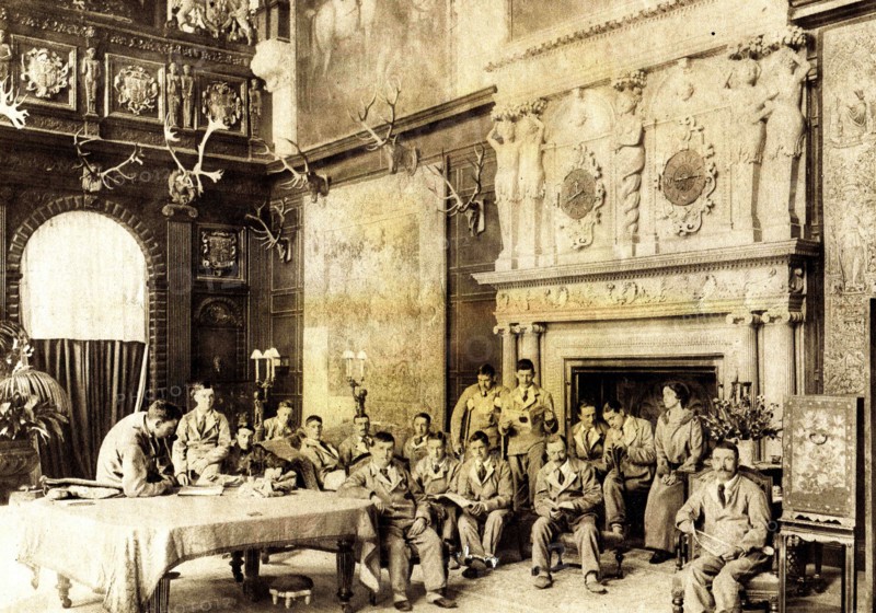 Wounded soldiers at Longcat Hall.