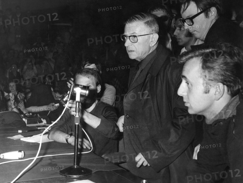 The sorbonne, the intellectual and writer Jean Paul Sartre responds to the students.