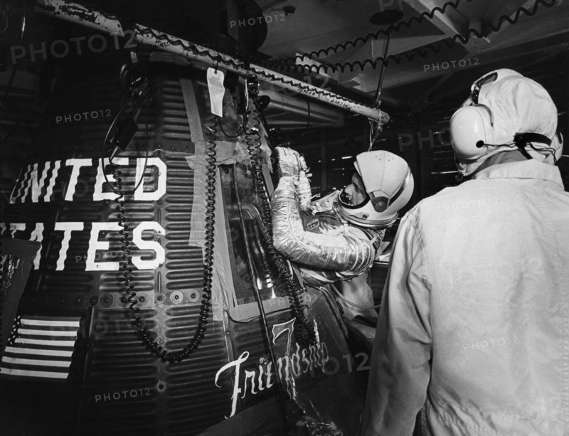 Astronaut John Glenn takes off on friendship 7 for the third mission around the earth.