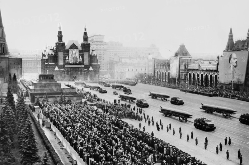 Military parade in the great red square.