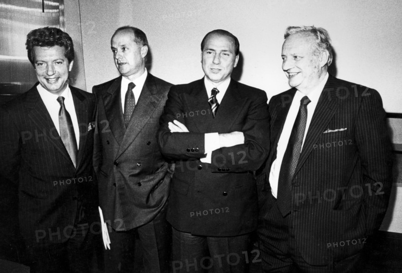 Vittorio Cecchi Gori, Carlo Bernasconi, Silvio Berlusconi and Mario Cecchi Gori.