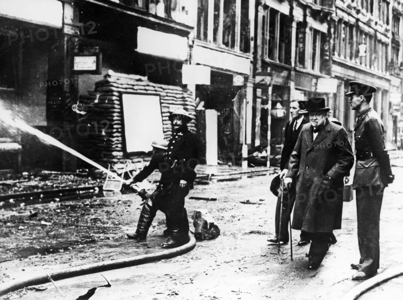 Minister Churchill After The Bombings On The Streets Of London.
