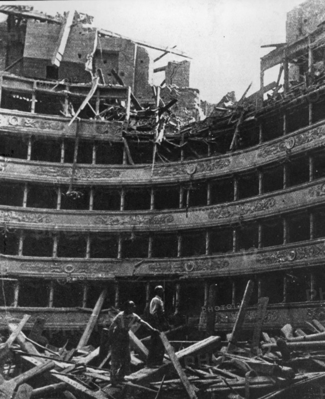 La Scala Theater In Milan After The Bombing.