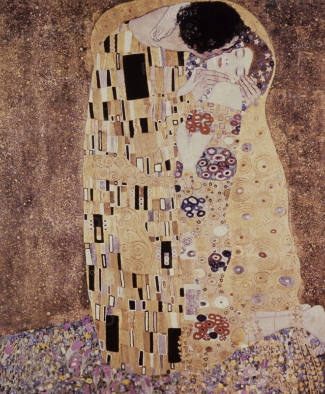 Gustav klimt painting, the kiss
