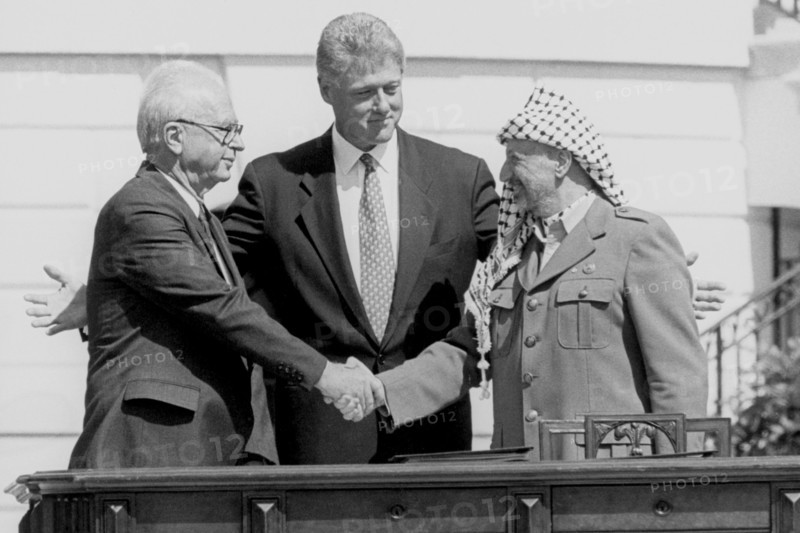 Yasser arafat, bill clinton, yitzhak rabin, 1993