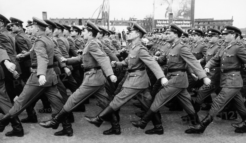 Military parade, police, popular, Marx Engels Platz, East Berlin