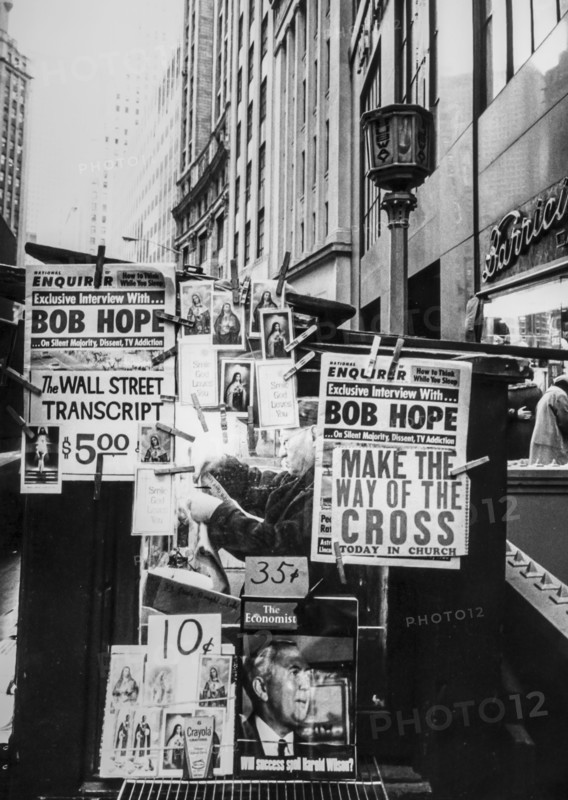 News stand in wall street  new york city usa