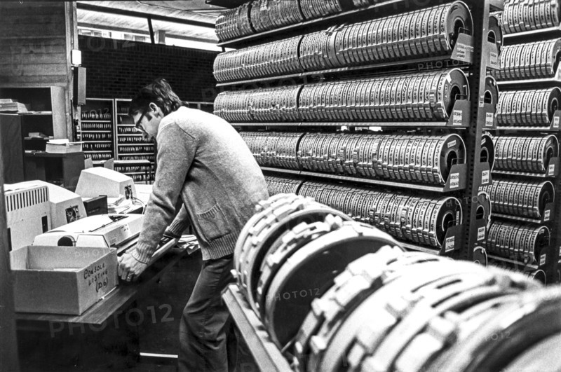 Magnetic tapes of computer, lovanio university, belgium, 70's