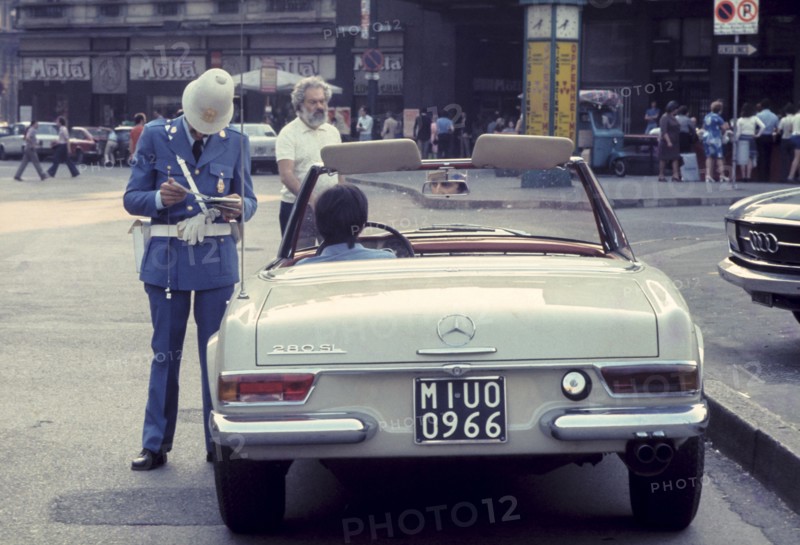 Traffic police man in milan, 70's