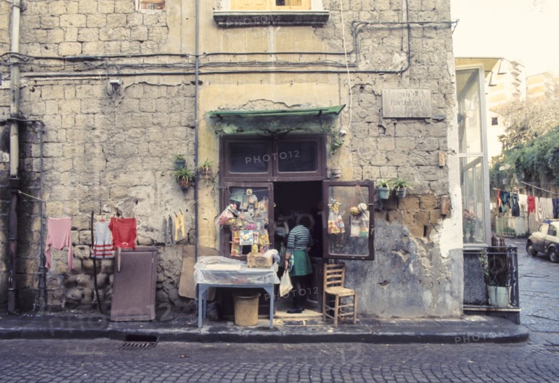 Italy, campania, naples, shop in fontanelle street, 70's