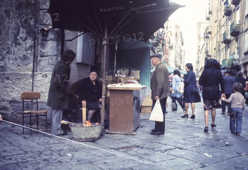 Italy, campania, naples, street vendor, 70's
