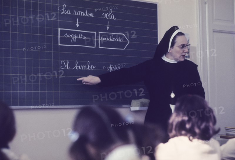 Primary school, italian grammar lesson, 70's