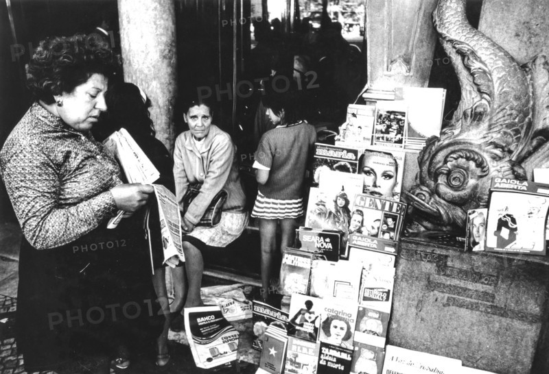 Newsagent in rossio square, lisbon, portugal, 70's