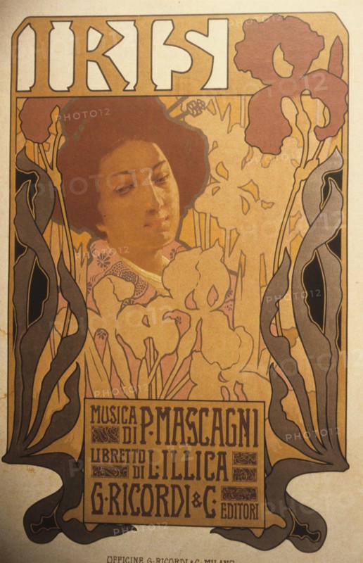 Iris, theatrical poster made by Metlicovitz, 1899