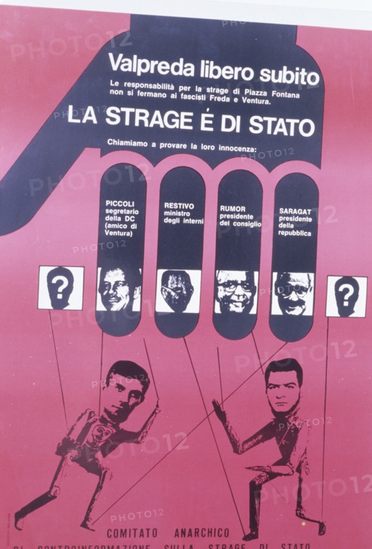 Valpreda free immediately, the massacre of State, anarchist manifesto